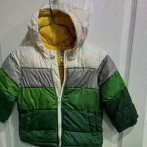 Kids Green and Gray Hooded Jacket